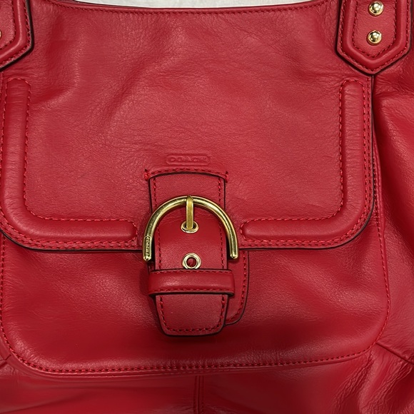 NEW RED Coach Campbell Belle Leather Carryall - NWT - Picture 7 of 12
